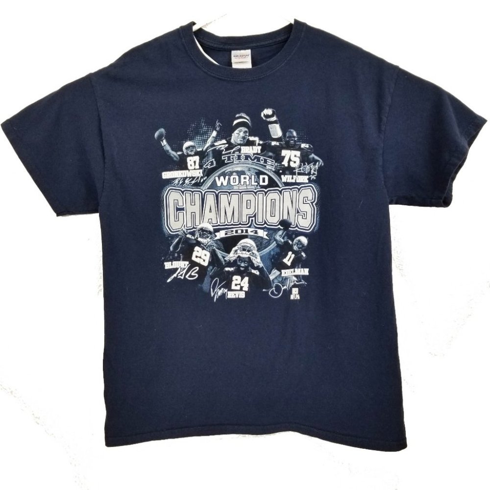 Gildan New England Patriots  Blue 2014 Superbowl L